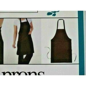 Black Aprons Large Double Pockets One-Size 2-Pack Commercial Grade 29 x 32 inch